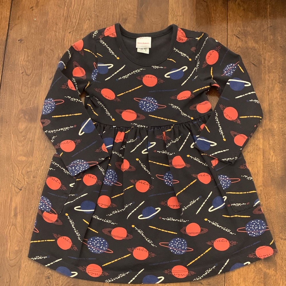 Hanna Andersson Space-Themed Dress - Black, Red, Blue